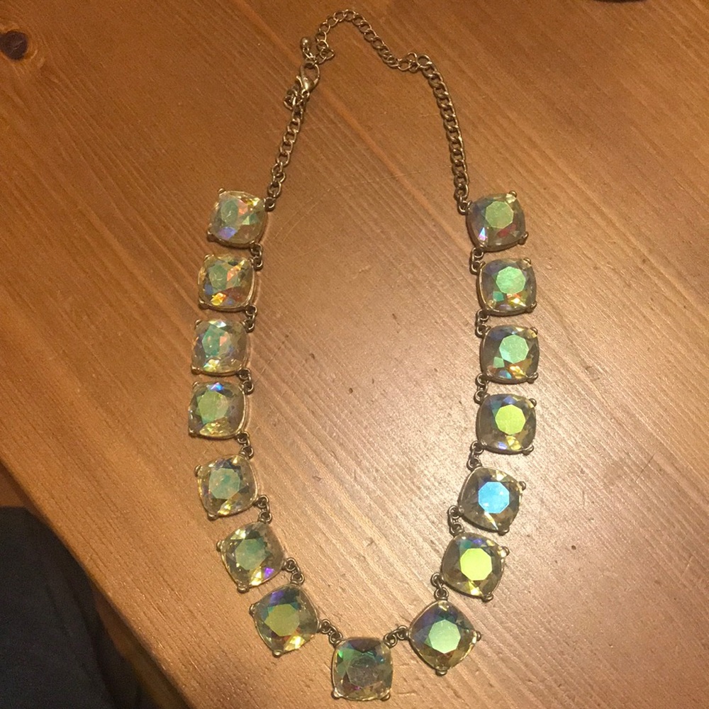 Iridescent gold statement necklace